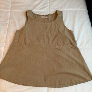 Elegant Tan Sleeveless Blouse
